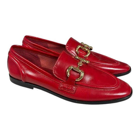 Jeffrey Campbell Red Loafers with Gold Bit Hardware – Women’s Size 8 – NWOB - Picture 4 of 10